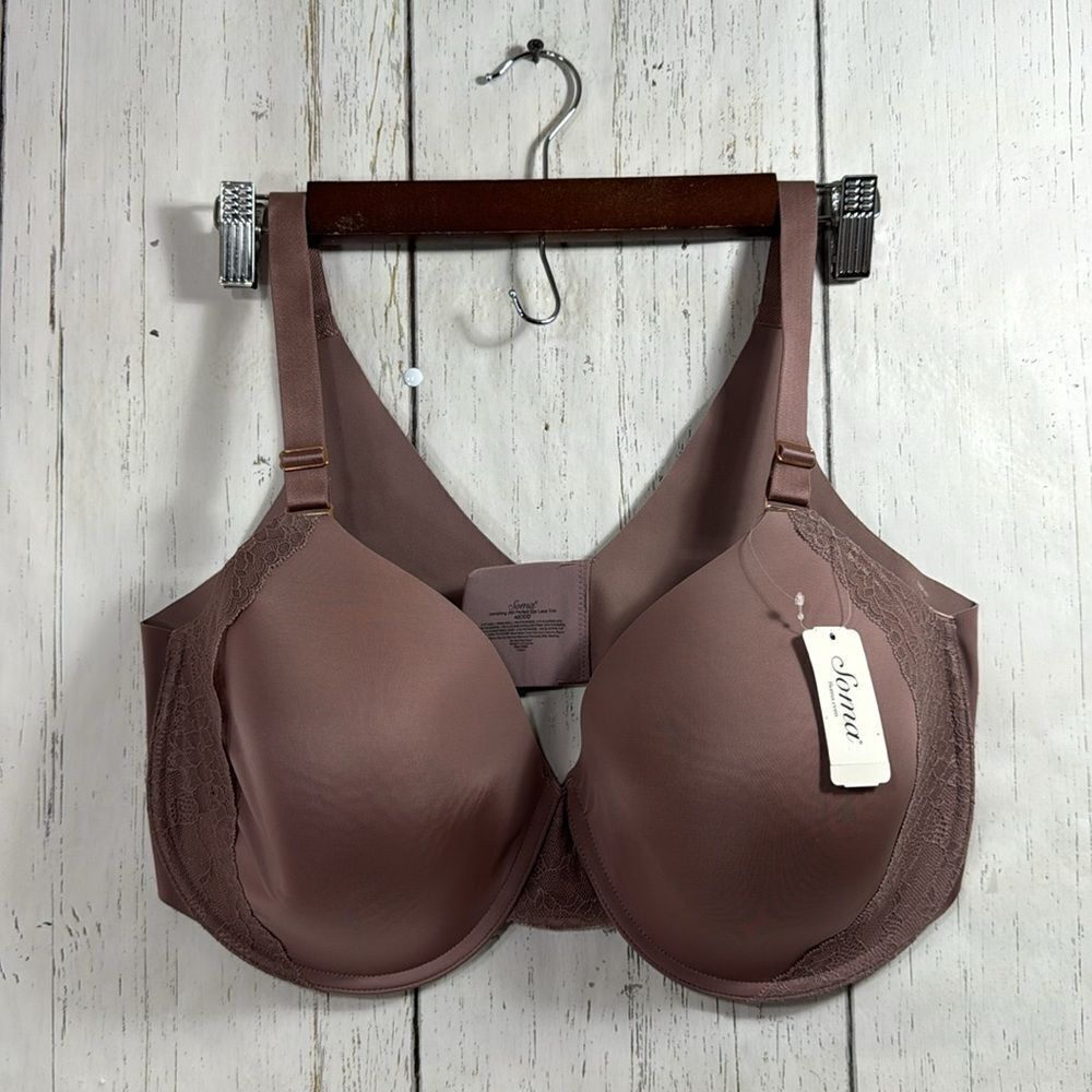 Soma Vanishing 360 Perfect Coverage Lace Trim French Mauve Womens Bra